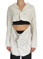 Y’s Yohji Yamamoto Ecru Linen Cutout Blazer - JP 3 / L