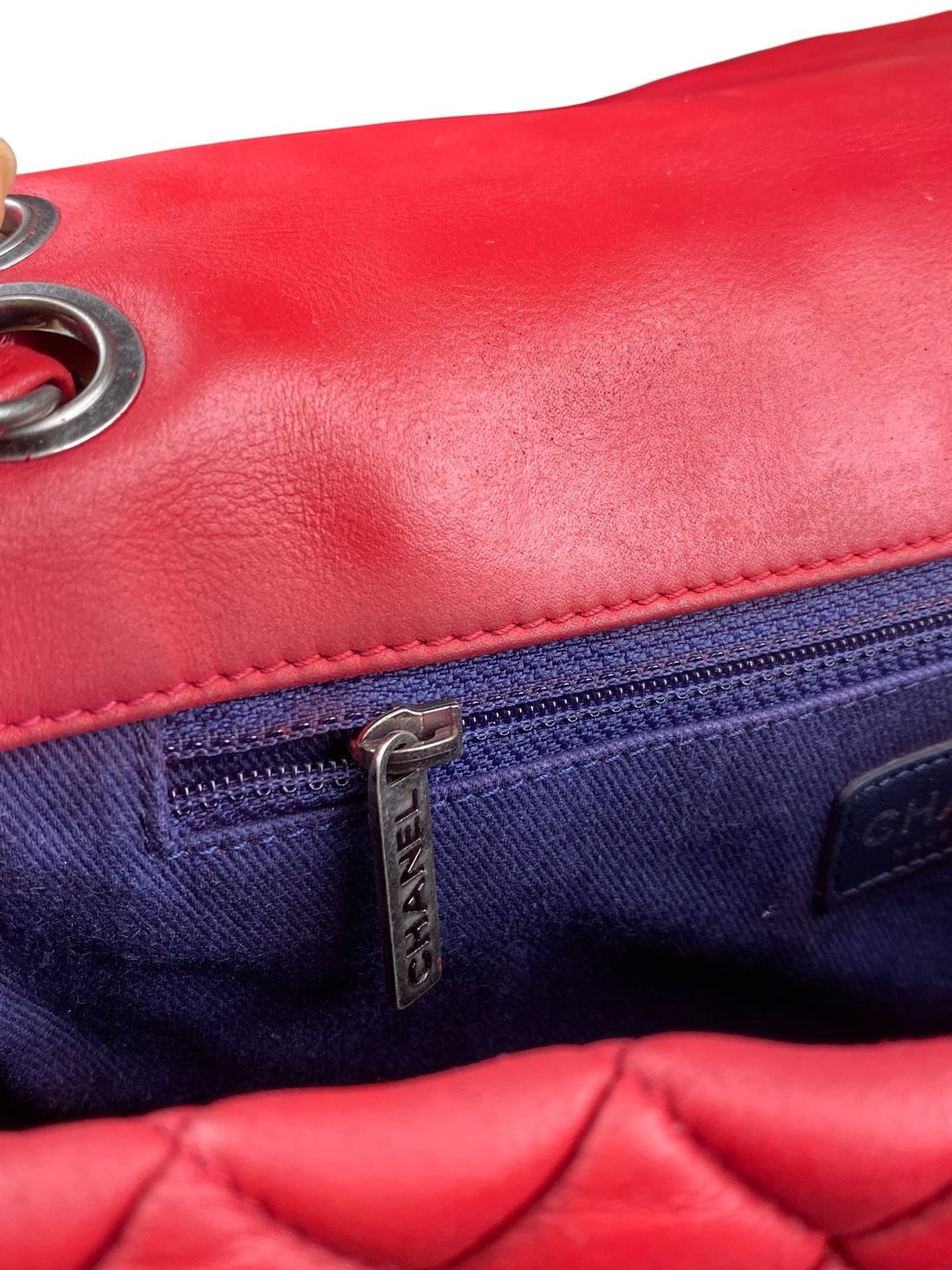 Chanel Red Calfskin Bubble Quilted Medium Single Flap Shoulder Bag