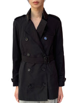 Burberry Black Short Kensington Heritage Trench Coat - US 4