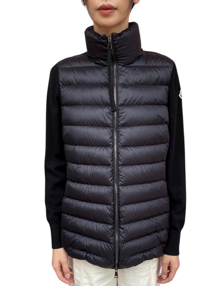 Moncler Black Tricot Padded Cardigan - M / US 6-8