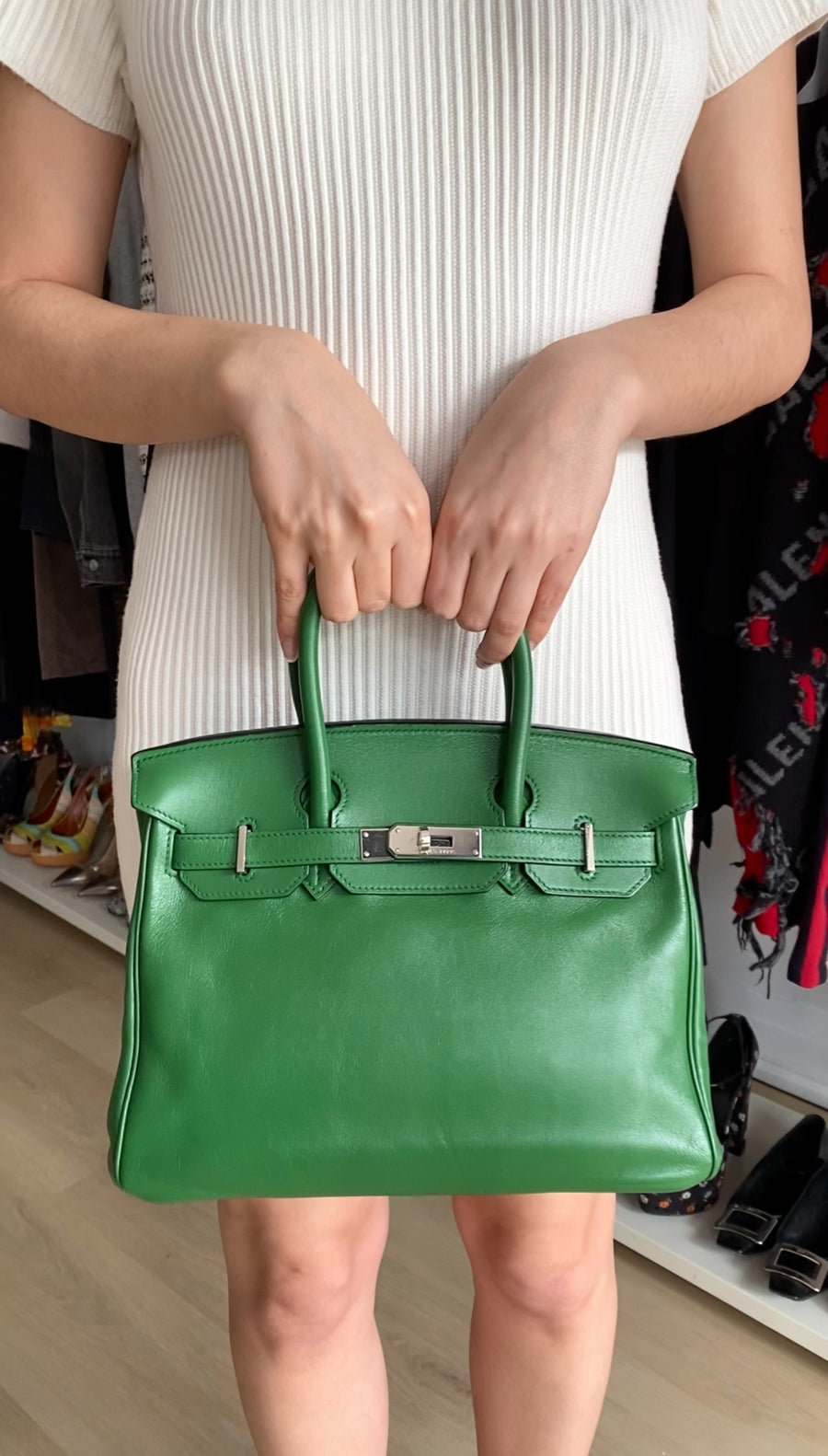 Hermes Birkin 30 Swift Green Vert Bengale PHW Bag