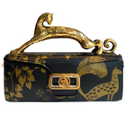 Lanvin Rateau Black & Gold Pencil Cat Top Handle Bag
