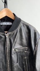 Acne Studios Distressed Leather Bomber Jacket - 40 / 8 /  M