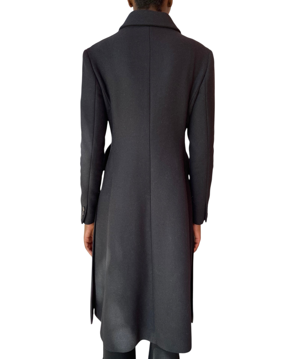 Christian Dior Black Wool Corset Long Coat - FR 40 / US 8