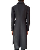 Christian Dior Black Wool Corset Long Coat - FR 40 / US 8