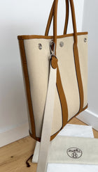 Hermes Toile and Leather Garden File PM 28 Two-way Tote Bag