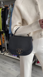Chanel Black Leather Medium Coco Curve CC Flap Bag
