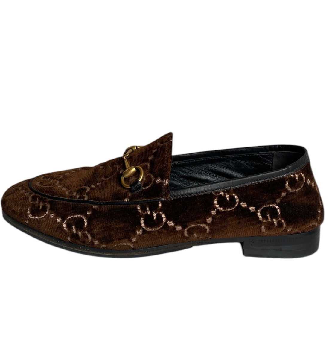 Gucci Brown Velvet Horsebit Loafers