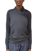 Hermes Navy Cashmere Wrap Knit Sweater - 42 / US 6