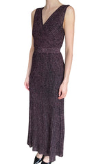 Missoni Purple Metallic Pleated Sleeveless Gown - 38 / US 4