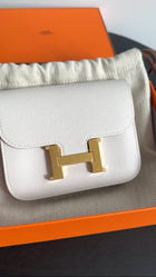 Hermes Constance Slim Wallet Epsom M4 Gris Pale GHW