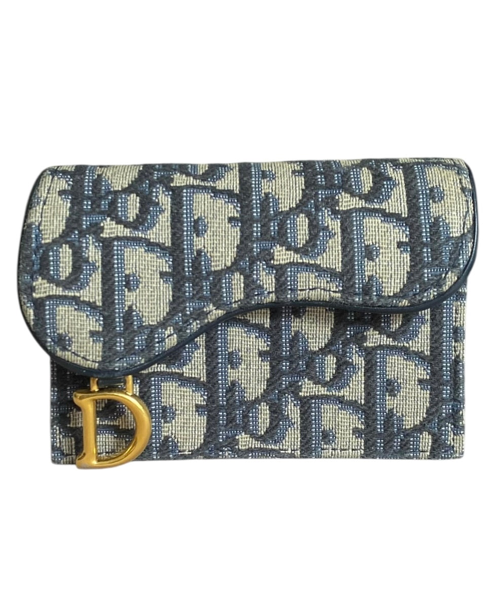 Christian Dior Oblique Canvas Saddle Gusset Card Holder