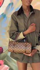Louis Vuitton Brown Vintage 2005 Damier Ebene Papillon 26 Barrel Bag
