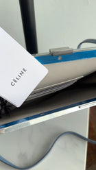 Celine Light Blue Smooth Leather Clasp Frame Bag
