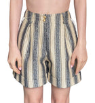 Balmain Raffia Stripe High Waisted Shorts - 36 / XS