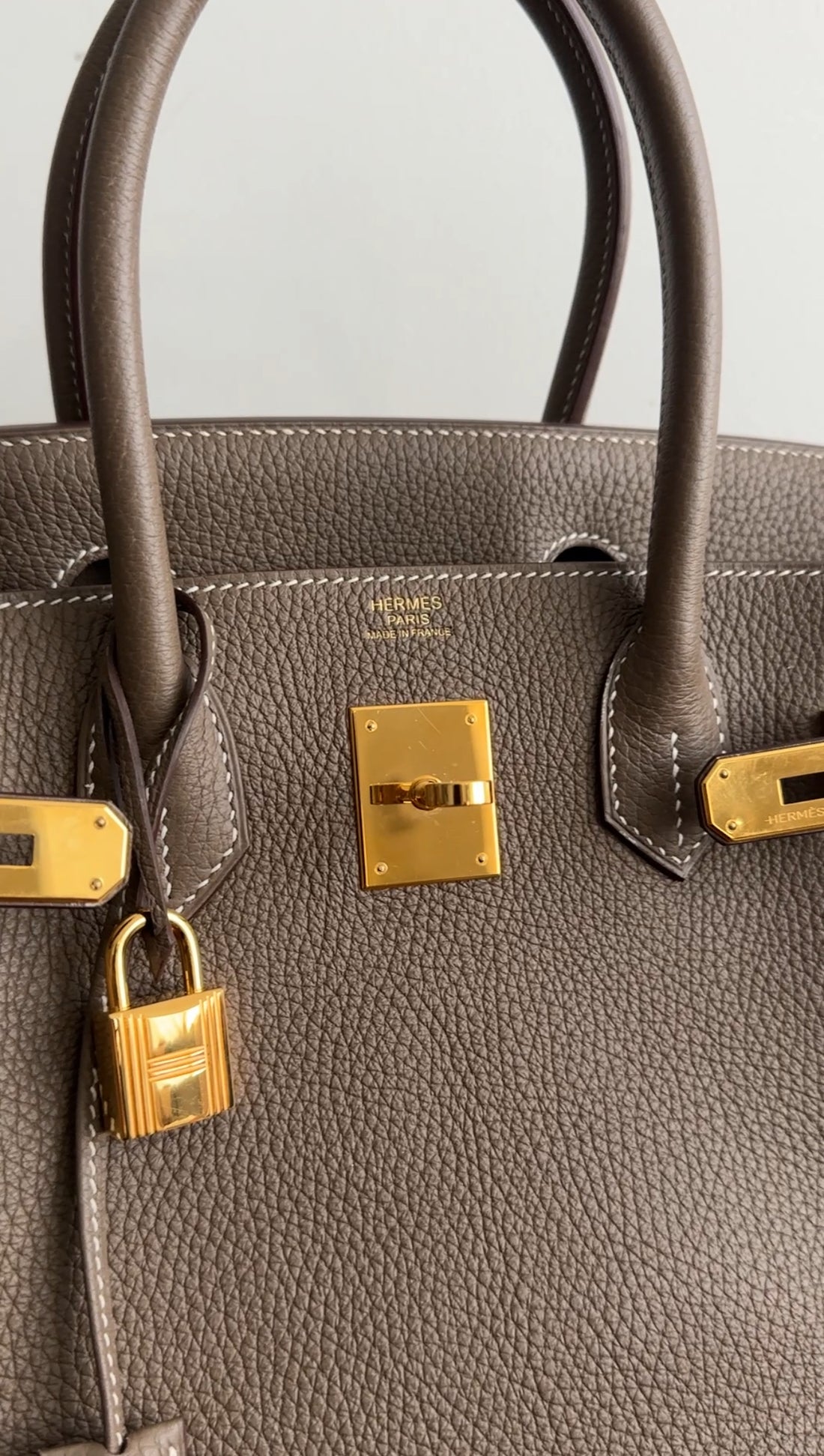 Hermes Birkin 30 Etoupe Taurillon Clemence GHW 2021