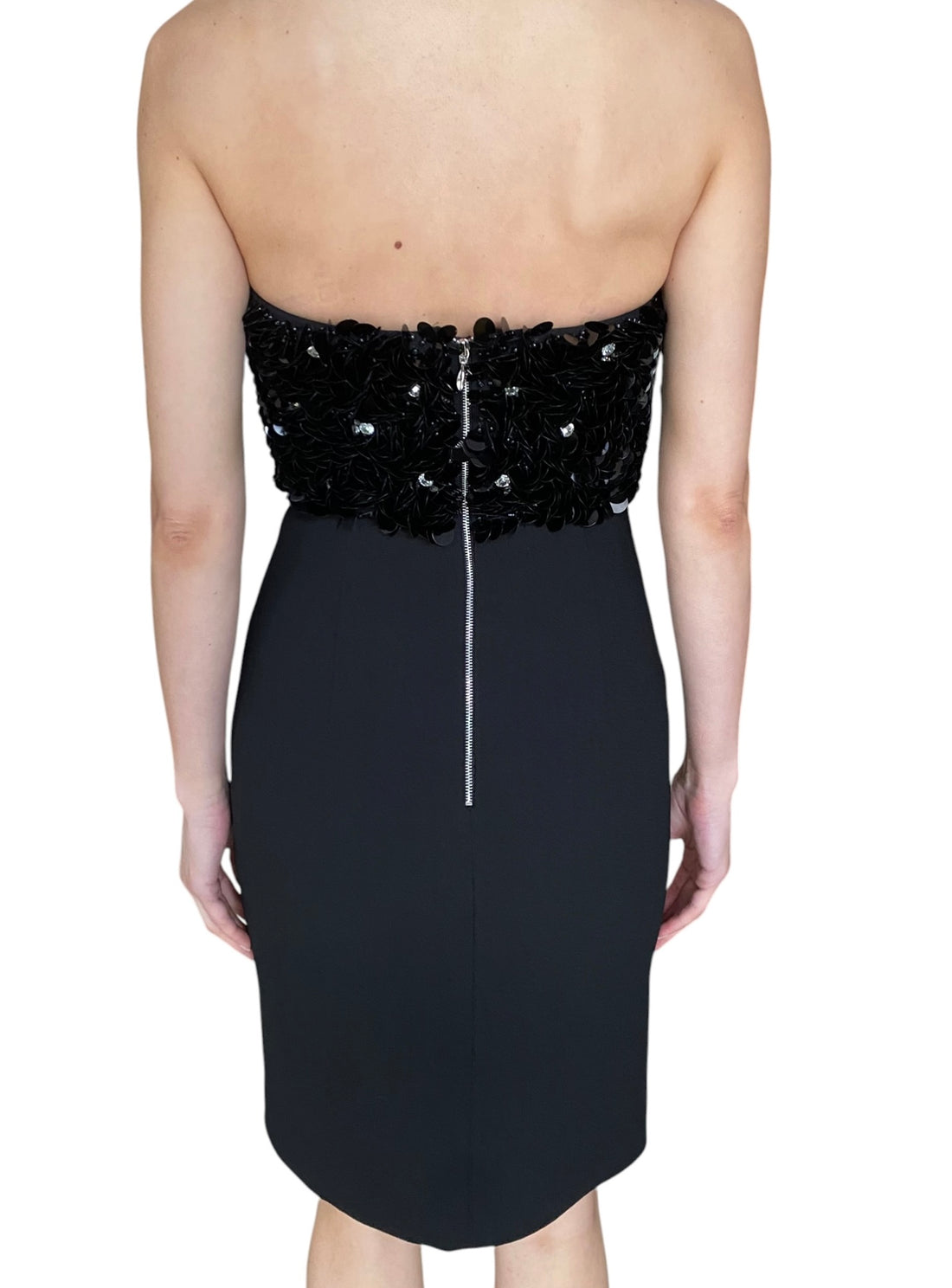 Rebecca Vallance Black "Elaine" Sequin Applique Mini Dress - US 0