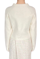 White + Warren Ivory Boucle Wool & Cashmere Blend Cardigan - M