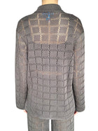 Calle Del Mar Grey Knit Patchwork Long Sleeve Shirt - M