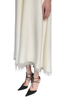Proenza Schouler Ivory Boucle Crepe Fringe Gown - US 8
