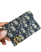Christian Dior Oblique Canvas Saddle Gusset Card Holder
