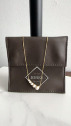 Birks 18k Yellow Gold 5 Freshwater Pearl Horizontal Bar Necklace