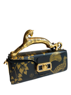 Lanvin Rateau Black & Gold Pencil Cat Top Handle Bag