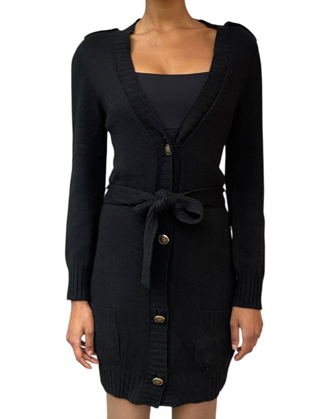 Gucci Black Cashmere Cardigan Coat - M / US 6
