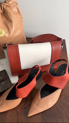 Celine Phoebe Philo Beige Two Tone V-neck Pumps - 40