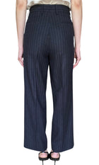 Dries Van Noten Grey Wool Pinstripe Trousers - 38 / US 6