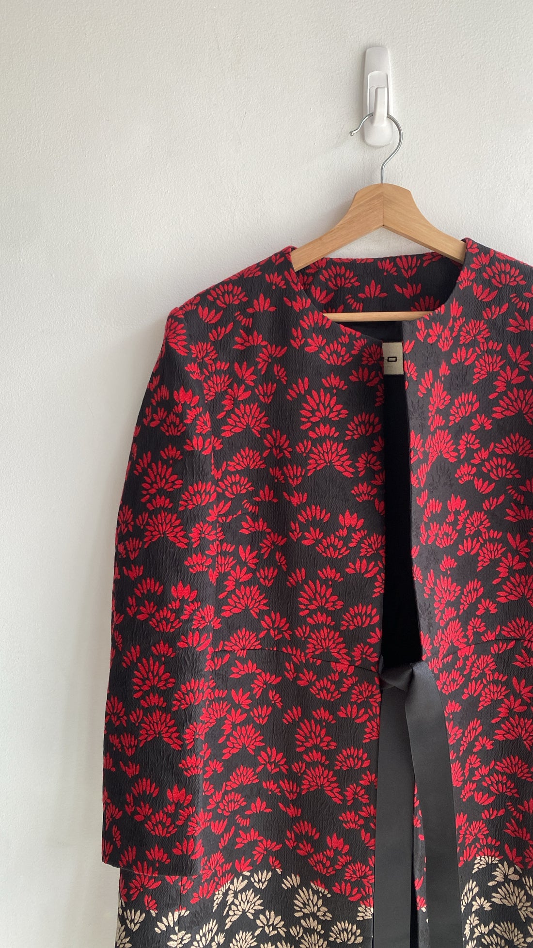 Etro Red Floral Embossed Coat