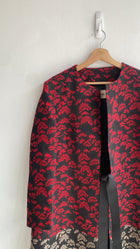Etro Red Floral Embossed Coat