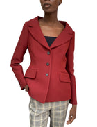 Christian Dior Red 30 Montaigne Single Breasted Wool Bar Jacket - 42 / US 10