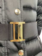 Burberry Black Down Fox Fur Hooded Long Puffer - US 2