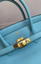Hermes 2015 Tiffany Turquoise Blue Epsom Leather Birkin 35cm GHW