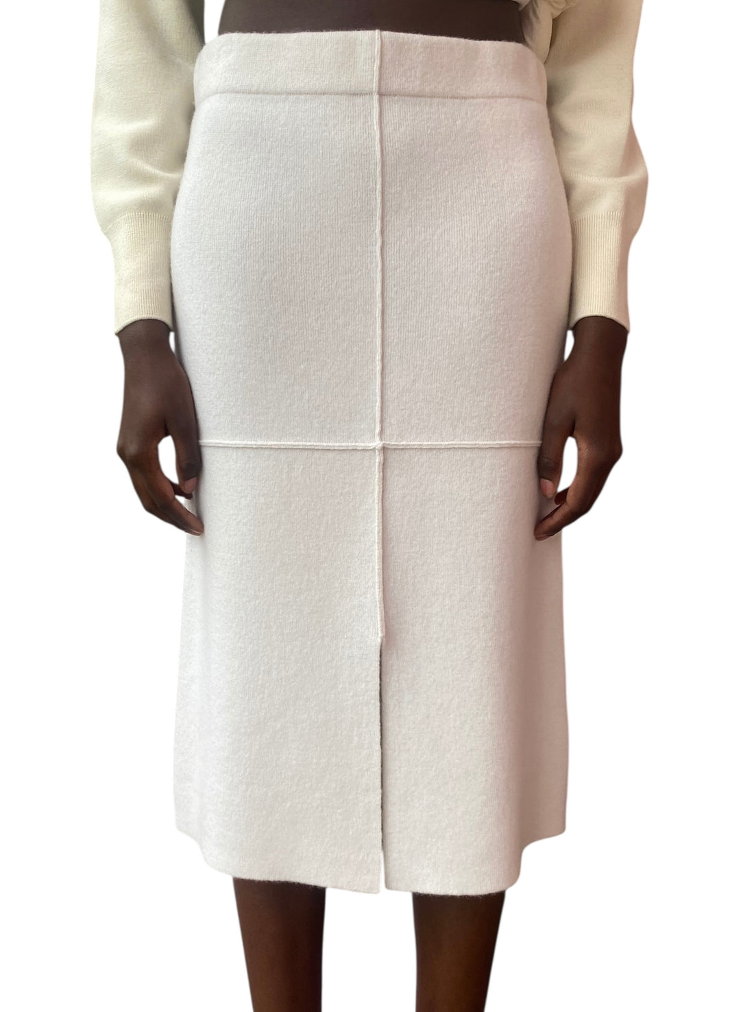 Lisa Yang Ivory Cashmere Midi Skirt - 2 / US 6