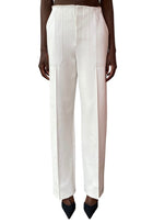 Giorgio Armani Ivory Silk Blend Pleated Trouser - 42 / US 8
