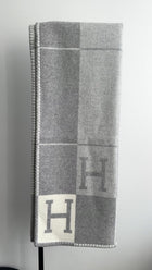 Hermes Avalon III Grey H Throw Blanket