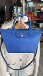 Longchamp Cobalt Blue Le Pliage Heritage Leather Two Way Bag
