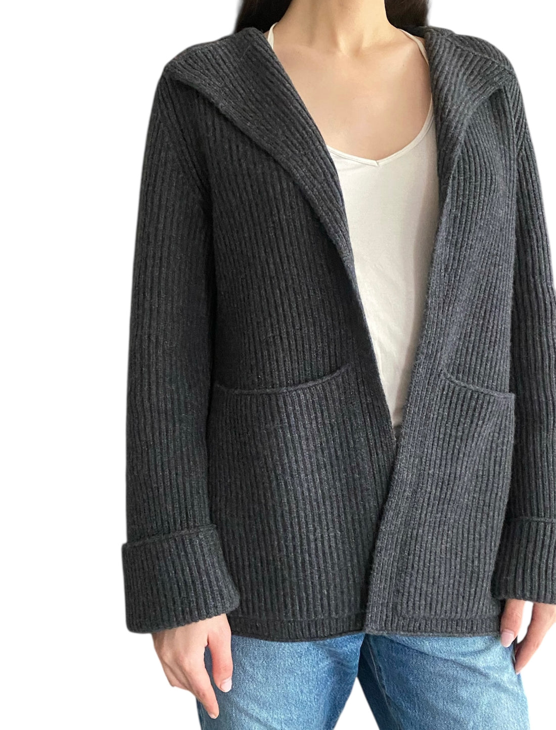 Naked Cashmere Grey Ribbed Cardigan - XS