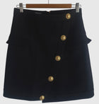 Balmain Asymmetrical Button Skirt - 40