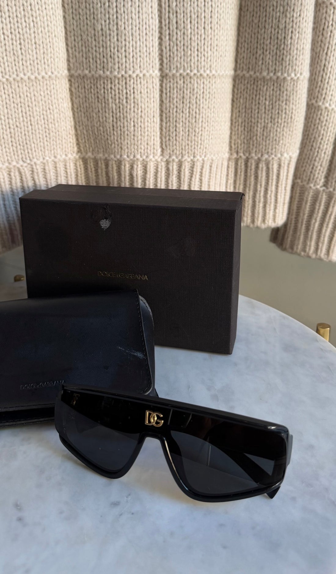 Dolce & Gabbana DG Logo Convertible Visor Shield Sunglasses DG6177