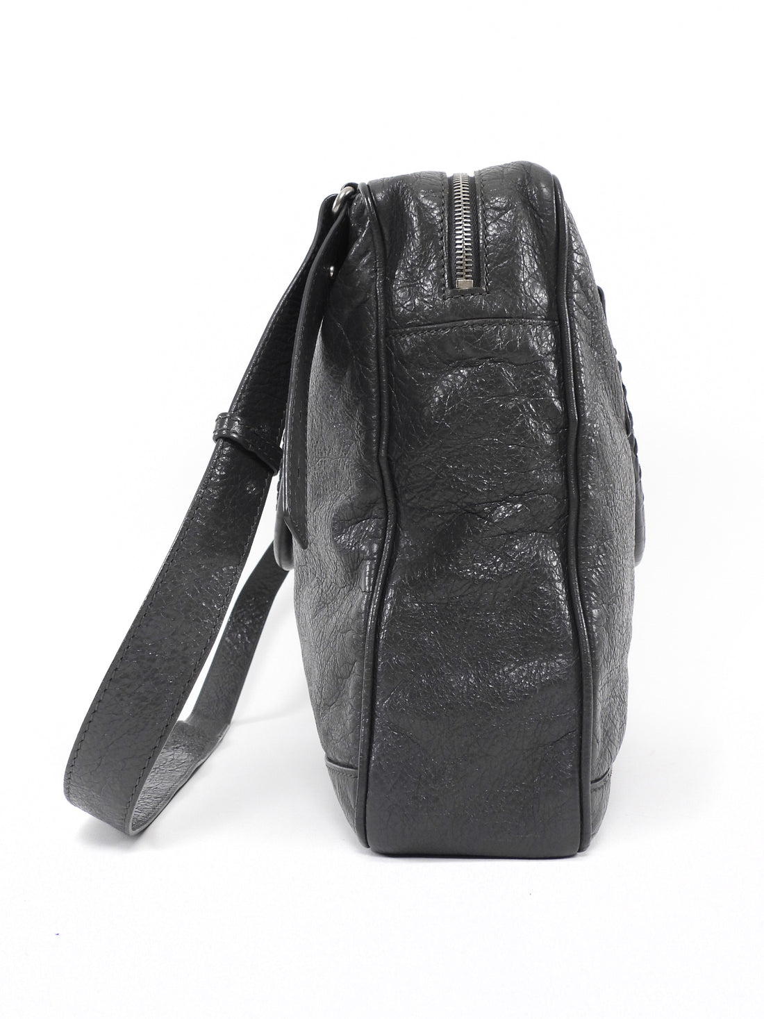 Balenciaga Charcoal Grey AW 2015 Arena Lambskin Moto City Briefcase Bag