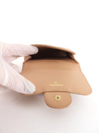 Chanel 21K Beige Quilted Lambskin Mini Top Handle Card Holder on Chain