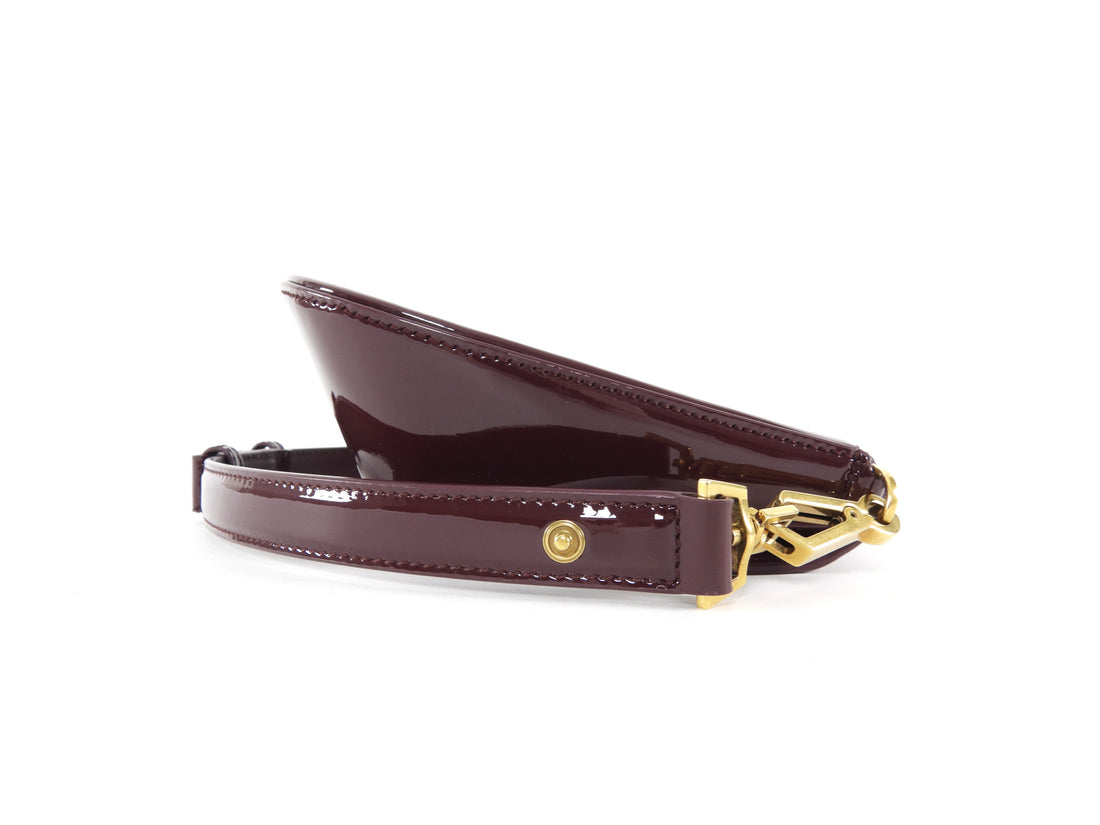 Saint Laurent Burgundy Patent Leather Voltaire Shoulder Bag