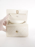 Chanel 23C White Quilted Leather Trendy Wallet on Chain Crossbody Bag