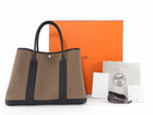 Hermes Garden Party 36 Etoupe Toile Canvas and Black Leather Tote Bag 2025