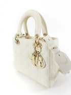 Christian Dior Small Ivory Leather ABC My Lady Dior Cannage Bag
