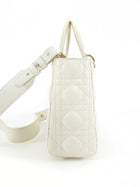 Christian Dior Small Ivory Leather ABC My Lady Dior Cannage Bag