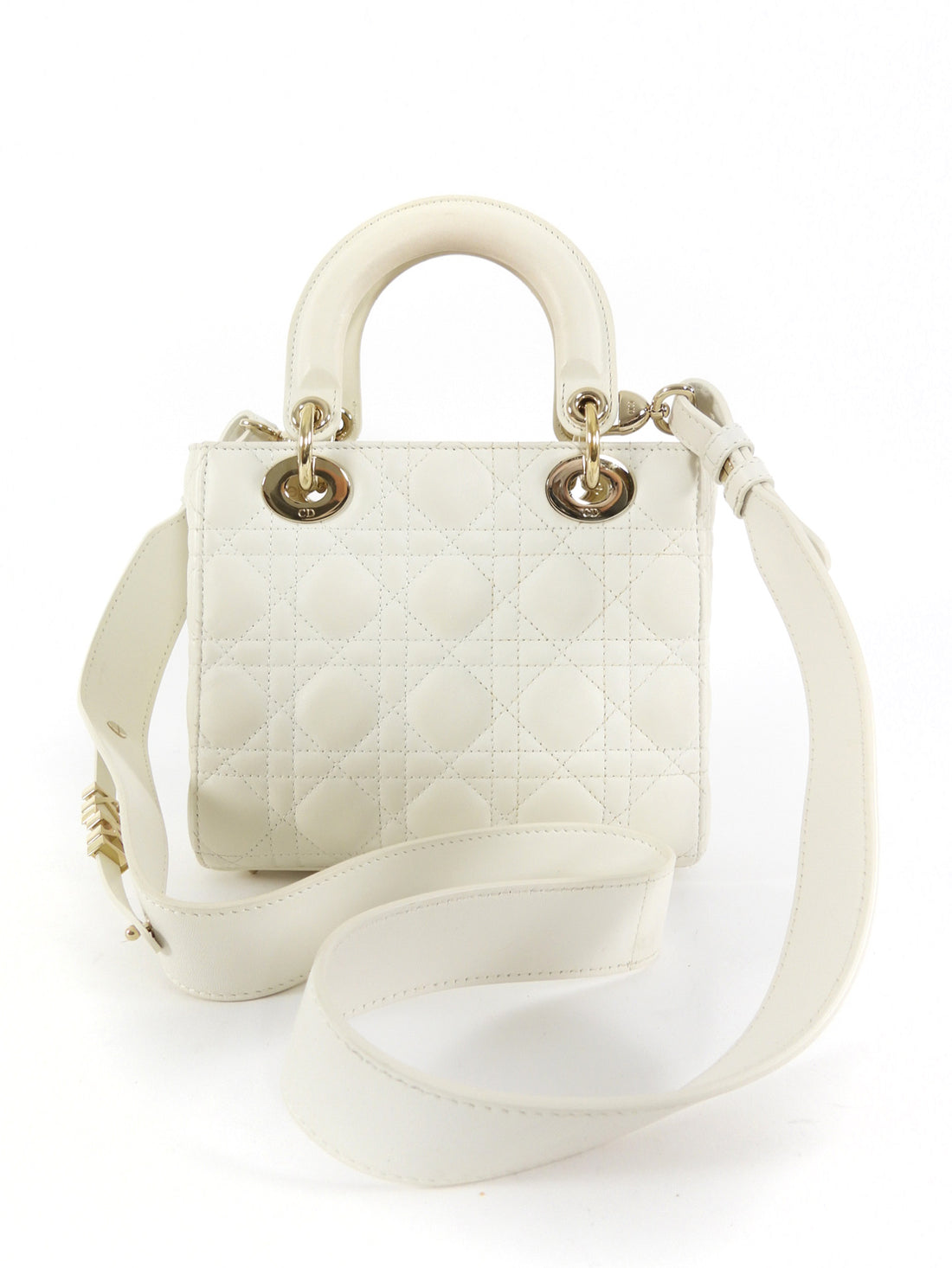 Christian Dior Small Ivory Leather ABC My Lady Dior Cannage Bag
